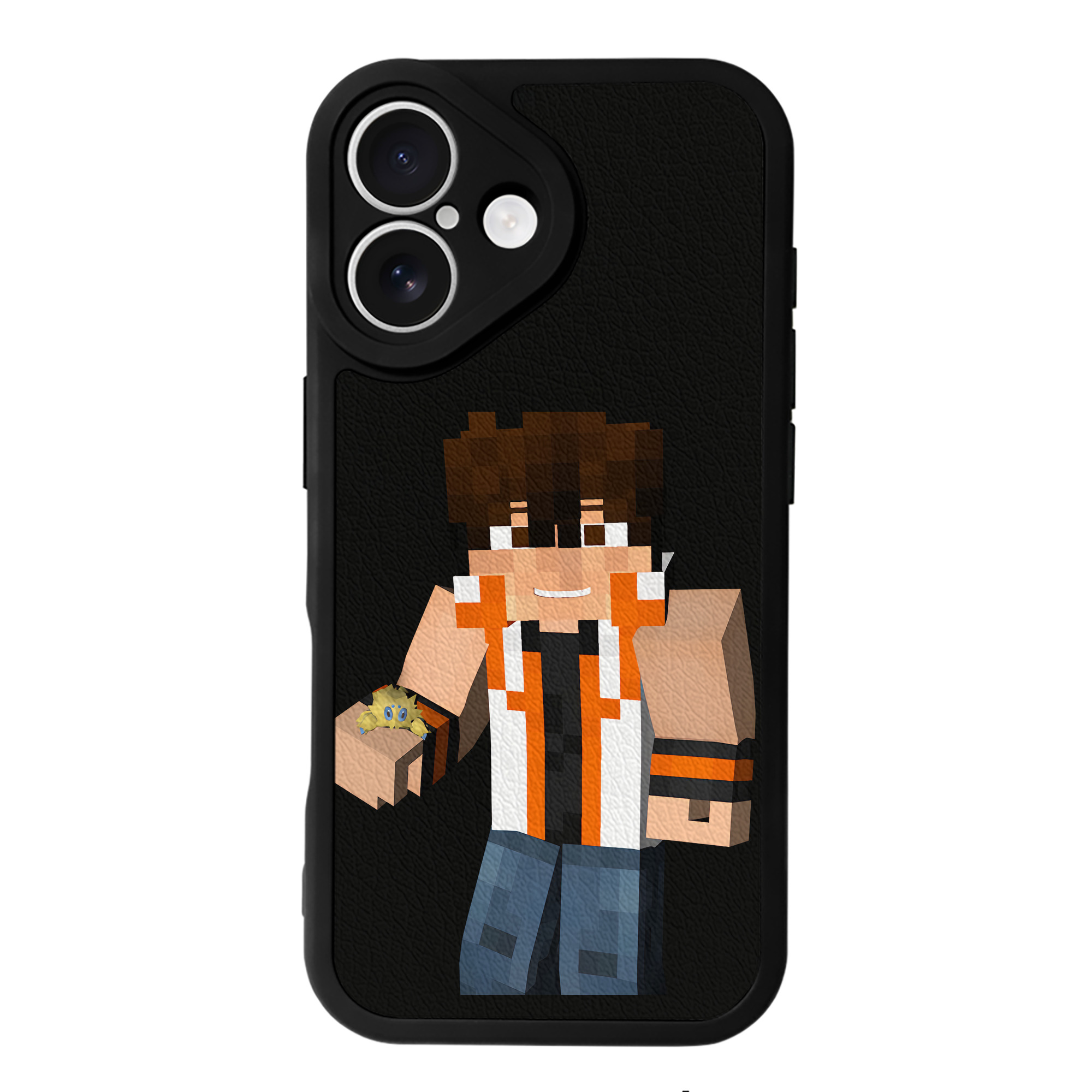 （画像用） マインクラフト ブロックの世界 Minecraft MC Block world 【iPhone 16シリーズ対応】シリコンスマホケース（レザー調） 材質：シリコン